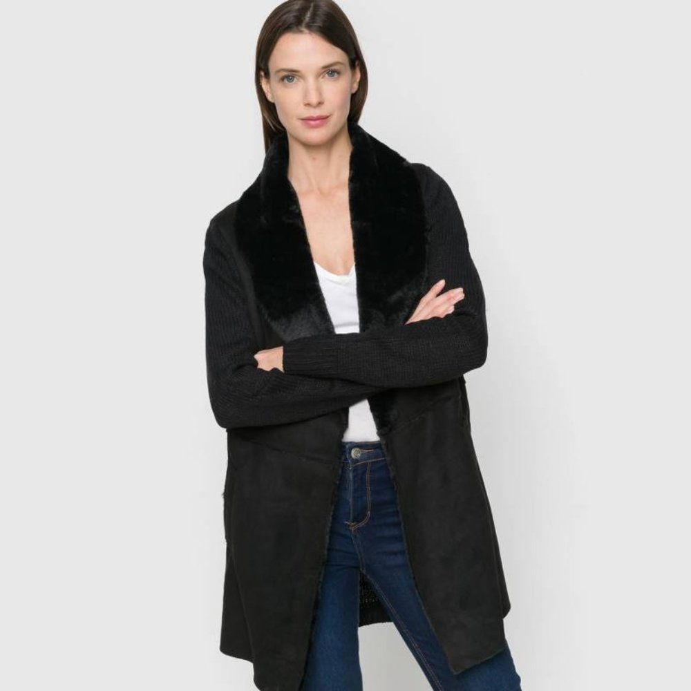 Fake Fur Black Coat - NWT